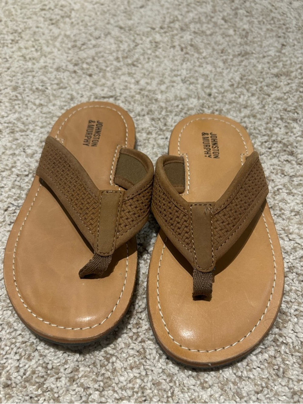 Johnston & Murphy Boys Leather Flip Flops